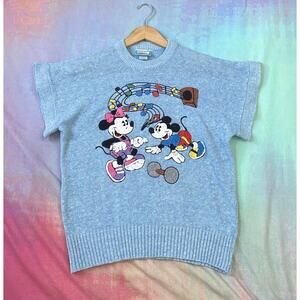 Vintage Rare Disney Sunday Comics Mickey Minnie Dancing Sweater Size M 80s 1980s